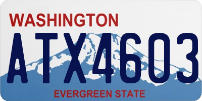 WA license plate ATX4603
