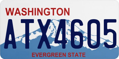 WA license plate ATX4605