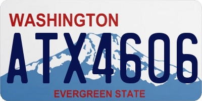 WA license plate ATX4606