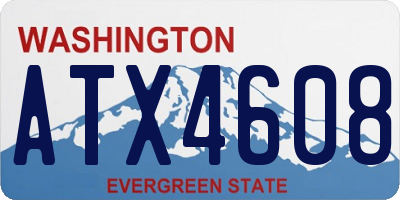 WA license plate ATX4608