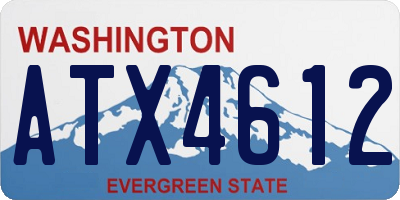 WA license plate ATX4612