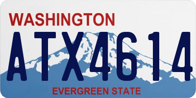 WA license plate ATX4614