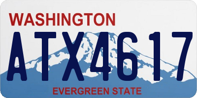 WA license plate ATX4617