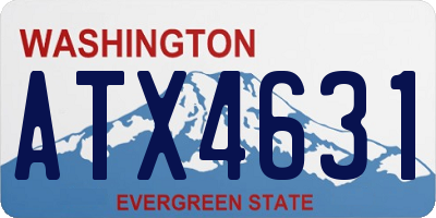 WA license plate ATX4631