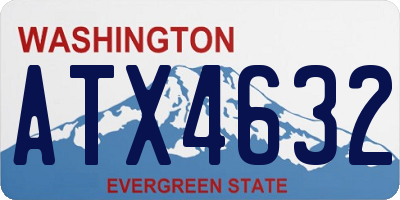 WA license plate ATX4632