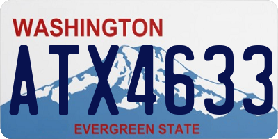 WA license plate ATX4633