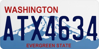WA license plate ATX4634
