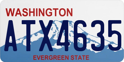 WA license plate ATX4635