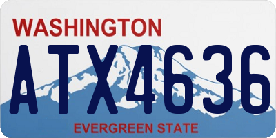 WA license plate ATX4636