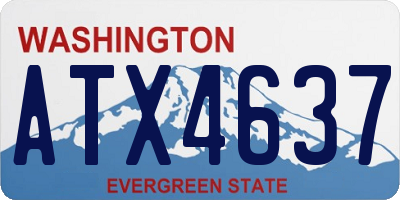 WA license plate ATX4637