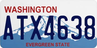 WA license plate ATX4638