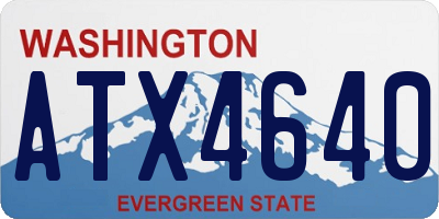 WA license plate ATX4640