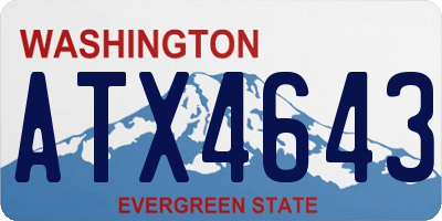 WA license plate ATX4643