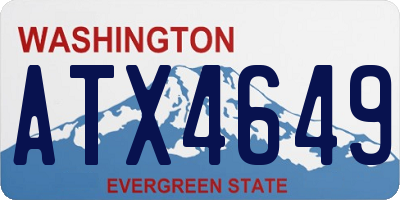 WA license plate ATX4649