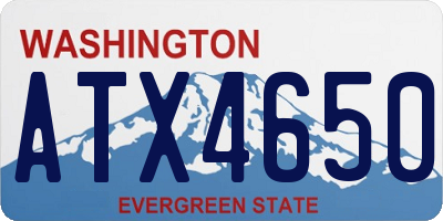 WA license plate ATX4650