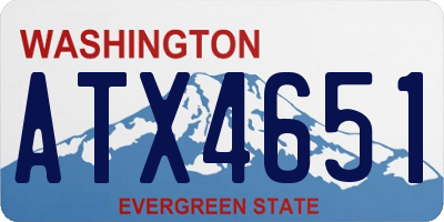 WA license plate ATX4651