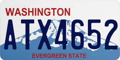 WA license plate ATX4652