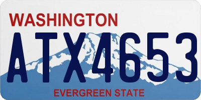 WA license plate ATX4653