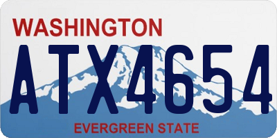WA license plate ATX4654