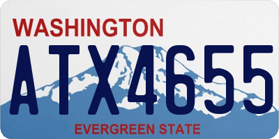 WA license plate ATX4655