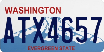 WA license plate ATX4657