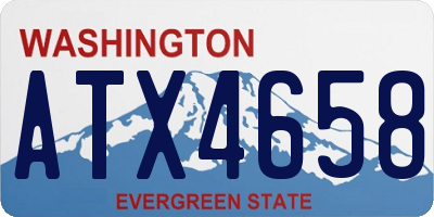 WA license plate ATX4658