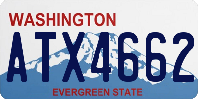 WA license plate ATX4662