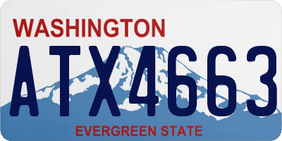 WA license plate ATX4663
