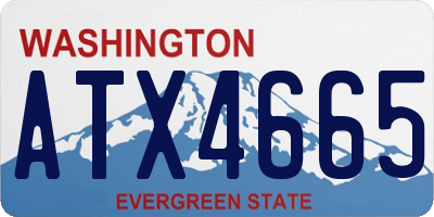 WA license plate ATX4665