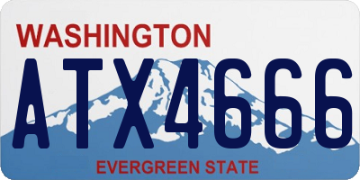 WA license plate ATX4666