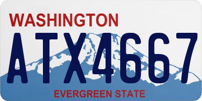 WA license plate ATX4667