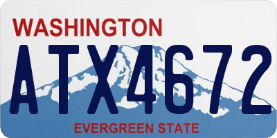 WA license plate ATX4672