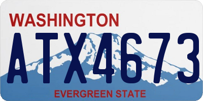 WA license plate ATX4673