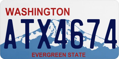 WA license plate ATX4674