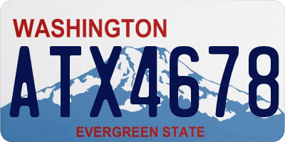 WA license plate ATX4678