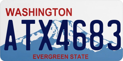 WA license plate ATX4683