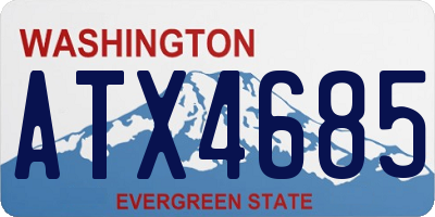 WA license plate ATX4685