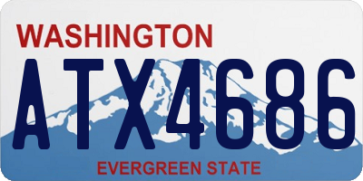 WA license plate ATX4686