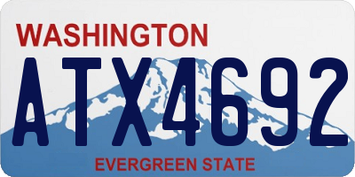 WA license plate ATX4692