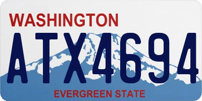 WA license plate ATX4694
