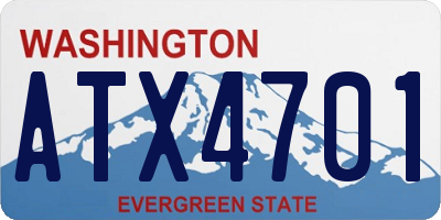 WA license plate ATX4701