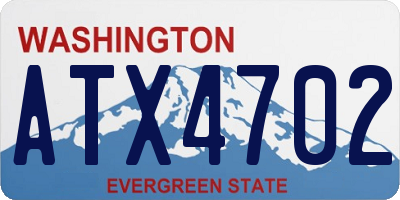 WA license plate ATX4702