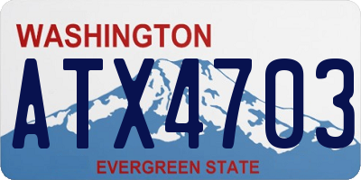 WA license plate ATX4703