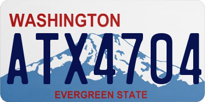 WA license plate ATX4704