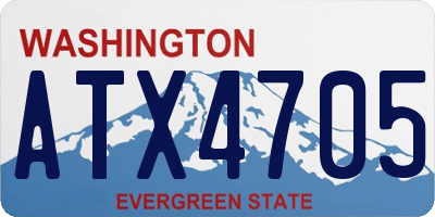 WA license plate ATX4705
