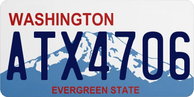 WA license plate ATX4706