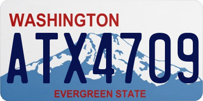 WA license plate ATX4709