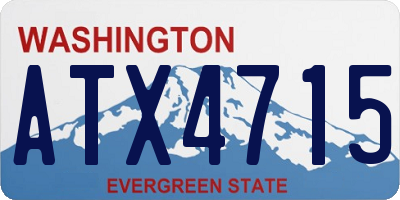 WA license plate ATX4715