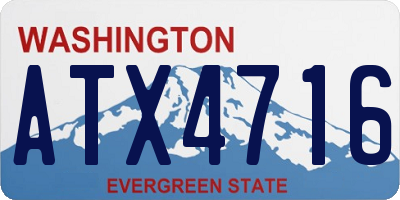 WA license plate ATX4716
