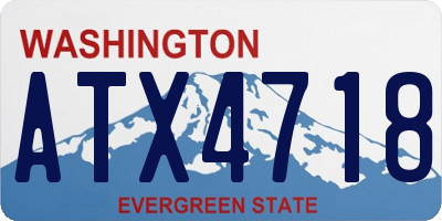 WA license plate ATX4718
